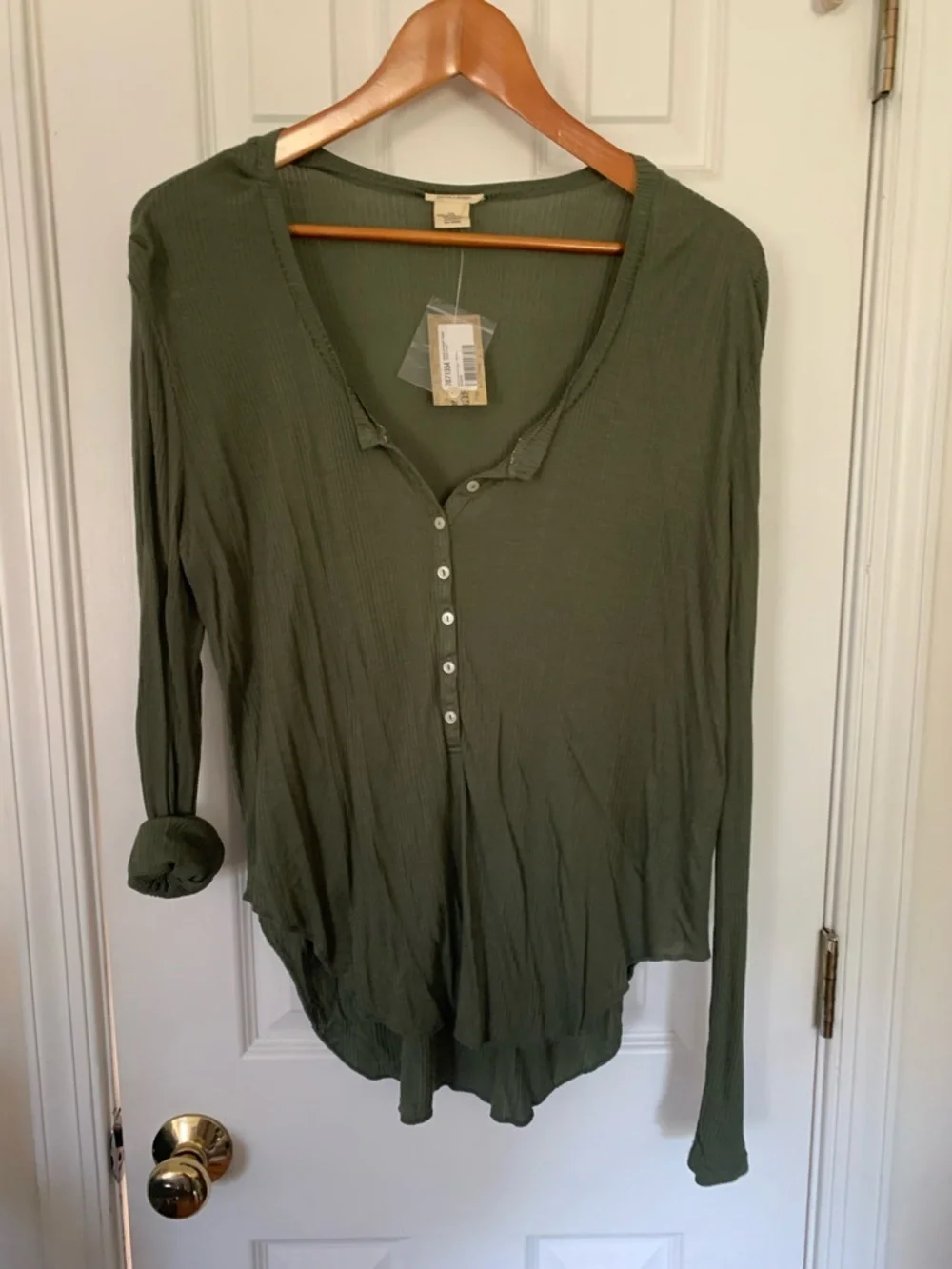 Retro RL Denim & Supply Olive Core Henley